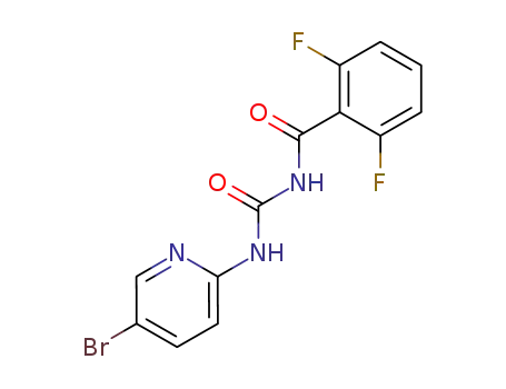 Molecular Structure of 64862-20-0 (N-[(5-bromopyridin-2-yl)carbamoyl]-2,6-difluorobenzamide)