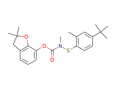 Molecular Structure of 50539-71-4 (2,2-dimethyl-2,3-dihydro-1-benzofuran-7-yl {[(4-tert-butyl-2-methylphenyl)sulfanyl]methyl}carbamate)