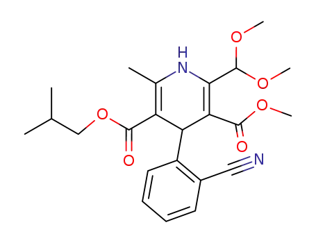 3,5-Pyridinedicarboxylic acid,
4-(2-cyanophenyl)-2-(dimethoxymethyl)-1,4-dihydro-6-methyl-, 3-methyl
5-(2-methylpropyl) ester