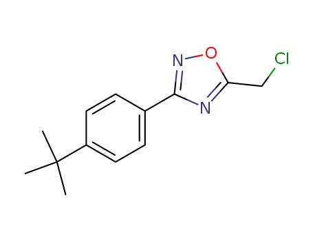 Molecular Structure of 175204-40-7 (3-[4-(TERT-BUTYL)PHENYL]-5-(CHLOROMETHYL)-1,2,4-OXADIAZOLE)