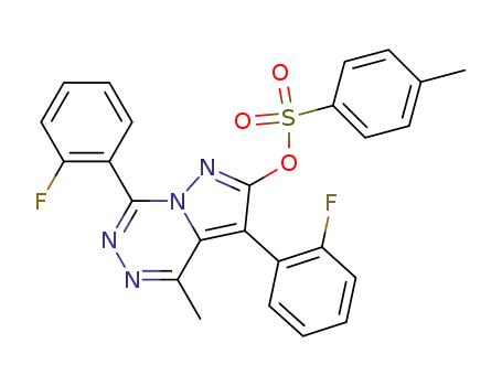 toluene-4-sulfonic acid 3,7-bis(2-fluorophenyl)-4-methylpyrazolo[1,5-d][1,2,4]triazin-2-yl ester