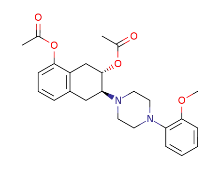 Molecular Structure of 62946-06-9 (1,7-Naphthalenediol,
5,6,7,8-tetrahydro-6-[4-(2-methoxyphenyl)-1-piperazinyl]-, diacetate
(ester), trans-)