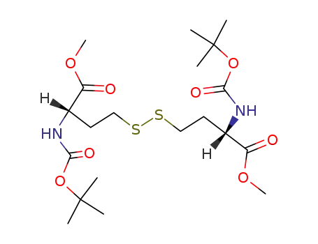 Molecular Structure of 144373-70-6 (N,N'-bis[(tert-butyloxy)carbonyl]-L-hoMocystine diMethyl ester)