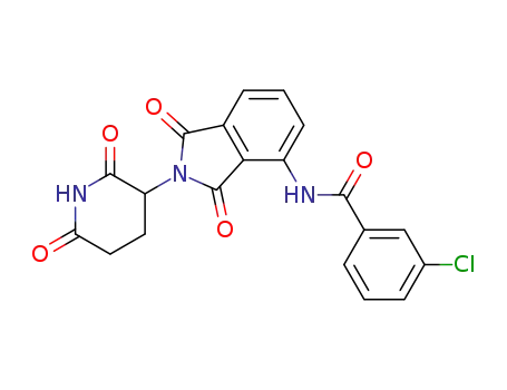 Molecular Structure of 444287-99-4 (3-chloro-N-[2-(2,6-dioxo-piperidin-3-yl)-1,3-dioxo-2,3-dihydro-1H-isoindol-4-yl]-benzamide)