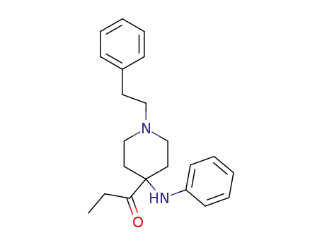 Molecular Structure of 61086-24-6 (1-Propanone, 1-[4-(phenylamino)-1-(2-phenylethyl)-4-piperidinyl]-)