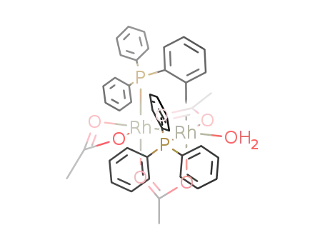 Rh<sub>2</sub>(O<sub>2</sub>CCH<sub>3</sub>)3{(C<sub>6</sub>H<sub>4</sub>)P(C<sub>6</sub>H<sub>5</sub>)2}(P(C<sub>6</sub>H<sub>5</sub>)3)(H<sub>2</sub>O)