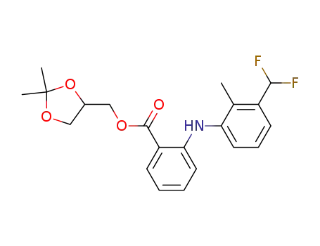 Molecular Structure of 61708-32-5 (Benzoic acid, 2-[[3-(difluoromethyl)-2-methylphenyl]amino]-,
(2,2-dimethyl-1,3-dioxolan-4-yl)methyl ester)