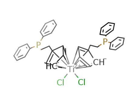 Molecular Structure of 83311-40-4 ([(η(5)-C5H4CH2CH2PPh2)2TiCl2])
