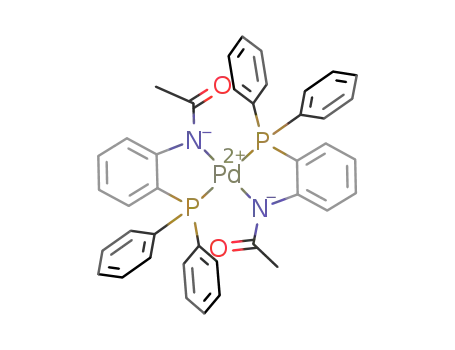 Molecular Structure of 102133-32-4 (Pd((C<sub>6</sub>H<sub>5</sub>)2PC<sub>6</sub>H<sub>4</sub>NC(O)CH<sub>3</sub>)2)