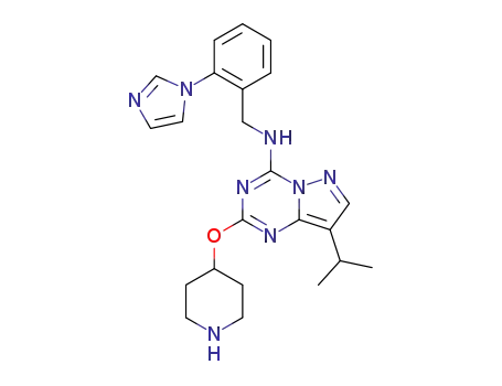 N-(2-(1H-imidazol-1-yl)benzyl)-8-isopropyl-2-(piperidin-4-yloxy)pyrazolo[1,5-a][1,3,5]triazin-4-amine