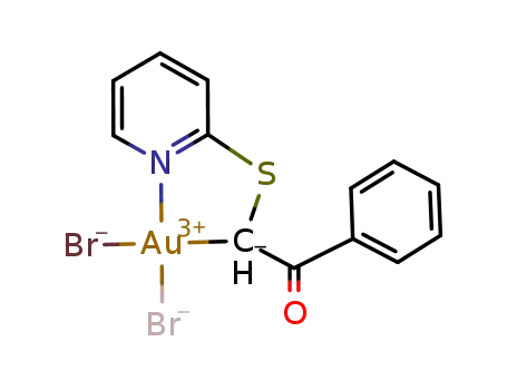 Molecular Structure of 220716-24-5 (AuBr<sub>2</sub>(NC<sub>5</sub>H<sub>4</sub>SCHCOC<sub>6</sub>H<sub>5</sub>))
