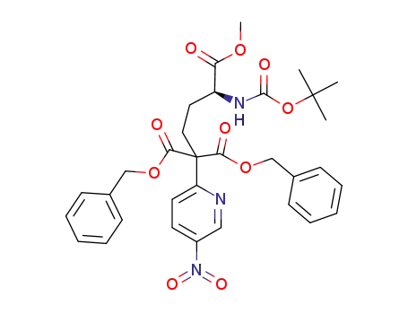 6-benzyl, 1-methyl (S)-2-tert-butoxycarbonylamino-5-benzyloxycarbonyl-5-(5-nitropyridin-2-yl)hexane dicarboxylate