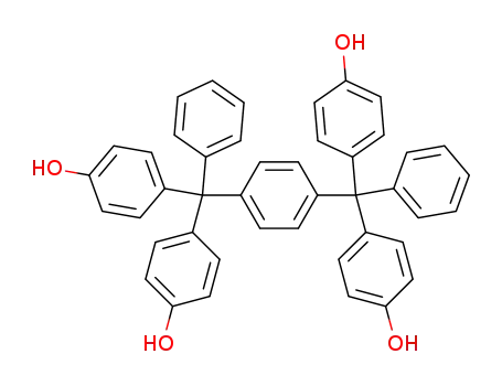 Molecular Structure of 38050-97-4 (p,p',p'',p'''-[1,4-phenylenebisbenzylidyne]tetrakisphenol)