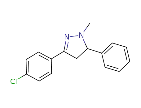 Molecular Structure of 1018817-73-6 (3-(4-chlorophenyl)-1-methyl-5-phenyl-4,5-dihydro-1H-pyrazole)