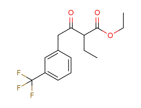 Molecular Structure of 1015701-12-8 (ethyl 2-ethyl-3-oxo-4-(3-trifluoromethylphenyl)butyrate)