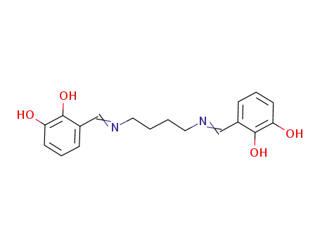 Molecular Structure of 250275-58-2 (1,2-Benzenediol, 3,3'-[1,4-butanediylbis(nitrilomethylidyne)]bis-)