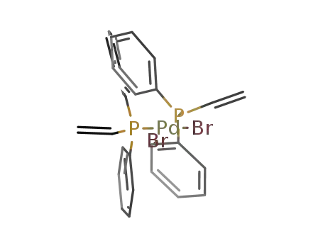 Molecular Structure of 113214-84-9 ((CH<sub>2</sub>CHP(C<sub>6</sub>H<sub>5</sub>)2)2PdBr<sub>2</sub>)