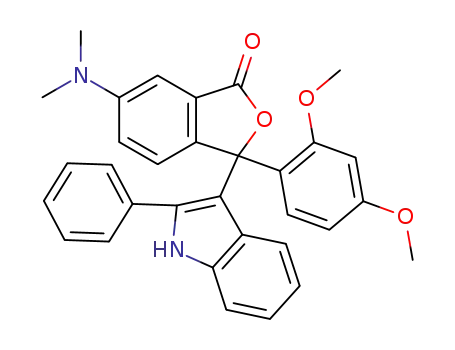 Molecular Structure of 62632-89-7 (1(3H)-Isobenzofuranone,
3-(2,4-dimethoxyphenyl)-6-(dimethylamino)-3-(2-phenyl-1H-indol-3-yl)-)