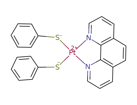 Molecular Structure of 200193-88-0 ((1,10-phenanthroline)(PhS)2Pt)