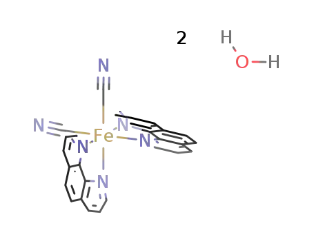 Molecular Structure of 15362-08-0 (dicyano-bis-(1,10-phenanthroline)-iron(II) dihydrate)