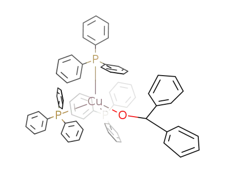 Molecular Structure of 157371-60-3 (Cu(OCH(C<sub>6</sub>H<sub>5</sub>)2)(P(C<sub>6</sub>H<sub>5</sub>)3)3)