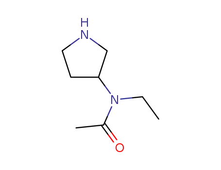 Molecular Structure of 115445-29-9 (3-(N-ACETYL-N-ETHYLAMINO)PYRROLIDINE)