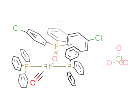 [Rh(CO)(OP(ClC<sub>6</sub>H<sub>4</sub>)3)(P(C<sub>6</sub>H<sub>5</sub>)3)2]<sup>(1+)</sup>*ClO<sub>4</sub><sup>(1-)</sup>=[Rh(CO)(OP(ClC<sub>6</sub>H<sub>4</sub>)3)(P(C<sub>6</sub>H<sub>5</sub>)3)2]ClO<sub>4</sub>