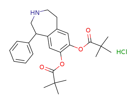 Molecular Structure of 62717-67-3 (1-phenyl-2,3,4,5-tetrahydro-1H-3-benzazepine-7,8-diyl bis(2,2-dimethylpropanoate))
