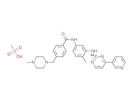 4-(4-methyl-piperazin-1-ylmethyl)-N-[4-methyl-3-(4-pyridin-3-yl-[2-<sup>(14)</sup>C]pyrimidin-2-ylamino)-phenyl]-benzamide mesylate