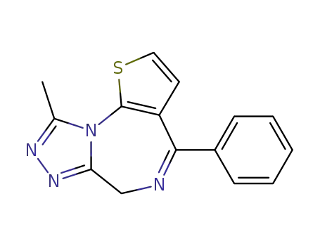 Molecular Structure of 54123-09-0 (9-Methyl-4-phenyl-6H-thieno[3,2-f][1,2,4]triazolo[4,3-a][1,4]diazepine)