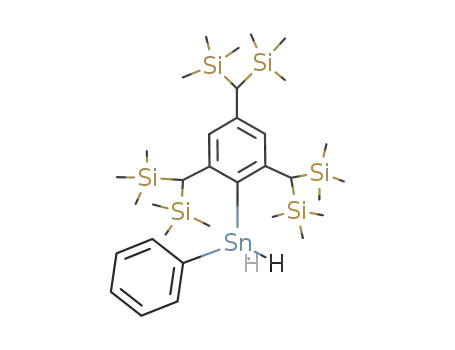 Molecular Structure of 135139-67-2 ((2,4,6-tris{bis(trimethylsilyl)methyl}phenyl)(phenyl)dihydrostannane)