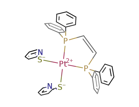 Molecular Structure of 285547-29-7 (cis-[Pt(η1-S-pyridine-2-thiolato)2(1,2-bis(diphenylphosphino)ethene)])