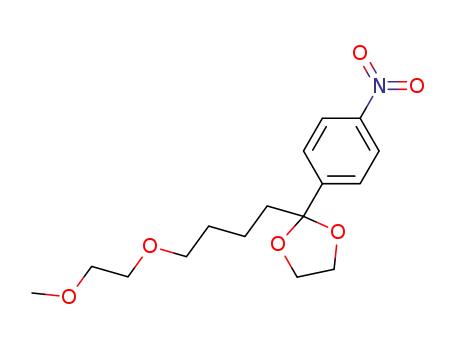 Molecular Structure of 61493-36-5 (1,3-Dioxolane, 2-[4-(2-methoxyethoxy)butyl]-2-(4-nitrophenyl)-)