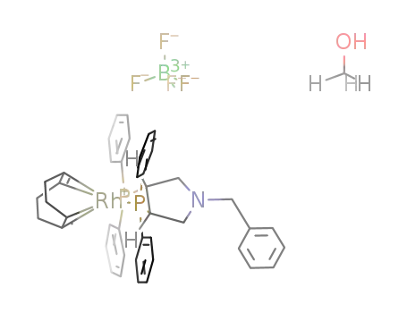 Molecular Structure of 99143-48-3 ((+)-(3R,4R)-BIS(DIPHENYLPHOSPHINO)-1-BENZYLPYRROLIDINE(1,5-CYCLOOCTADIENE)RHODIUM (I) TETRAFLUOROBORATE)
