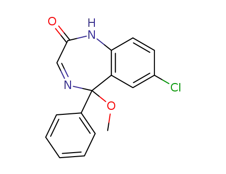 Molecular Structure of 61983-99-1 (7-chloro-5-methoxy-5-phenyl-1,5-dihydro-2H-1,4-benzodiazepin-2-one)