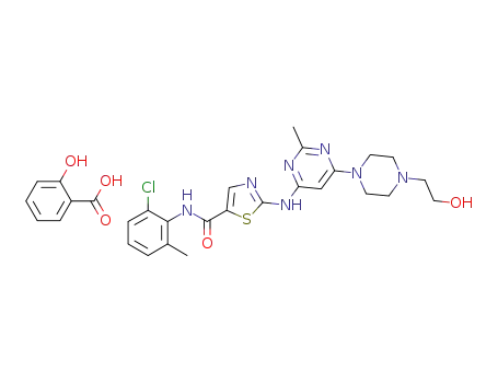N-(2-chloro-6-methylphenyl)-2-((6-(4-(2-hydroxyethyl)-1-piperazinyl)-2-methyl-4-pyrimidinyl)amino)-1,3-thiazole-5-carboxamide salicylic acid salt