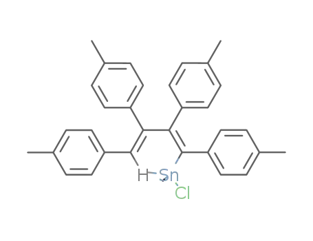 Molecular Structure of 99655-37-5 (chlorodimethyl(E,E)-(1,2,3,4-tetra-p-tolyl-1,3-butadien-1-yl)tin)