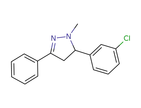 Molecular Structure of 1018817-74-7 (5-(3-chlorophenyl)-1-methyl-3-phenyl-4,5-dihydro-1H-pyrazole)