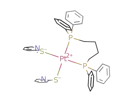 Molecular Structure of 285547-31-1 (cis-[Pt(η1-S-pyridine-2-thiolato)2(1,4-bis(diphenylphosphino)butane)])