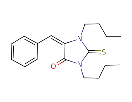 Molecular Structure of 1019107-79-9 (1,3-dibutyl-5-[(E)-1-phenylmethylidene]-2-thioxoimidazolidin-4-one)