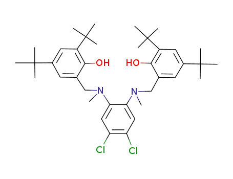 Molecular Structure of 1010807-27-8 (Cl<sub>2</sub>C<sub>6</sub>H<sub>2</sub>(N(CH<sub>3</sub>)CH<sub>2</sub>C<sub>6</sub>H<sub>2</sub>(C(CH<sub>3</sub>)3)2OH)2)