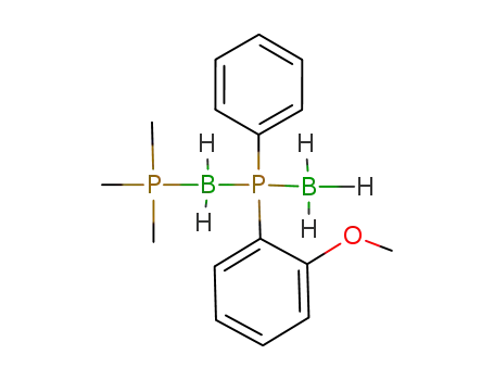 (CH<sub>3</sub>)3PBH<sub>2</sub>P(C<sub>6</sub>H<sub>5</sub>)(C<sub>6</sub>H<sub>4</sub>OCH<sub>3</sub>)BH<sub>3</sub>