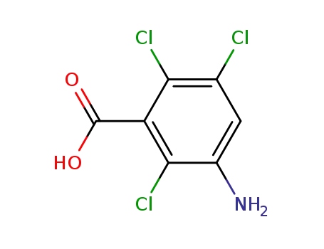 Molecular Structure of 4683-85-6 (Benzoic acid, 3-amino-2,5,6-trichloro-)