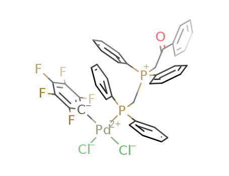 PdCl<sub>2</sub>(C<sub>6</sub>F<sub>5</sub>)((C<sub>6</sub>H<sub>5</sub>)2PCH<sub>2</sub>P(C<sub>6</sub>H<sub>5</sub>)2CH<sub>2</sub>C(O)C<sub>6</sub>H<sub>5</sub>)