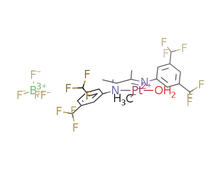 (3,5-(CF<sub>3</sub>)2C<sub>6</sub>H<sub>3</sub>-N=CMe-CMe=N-3,5-(CF<sub>3</sub>)2C<sub>6</sub>H<sub>3</sub>)Pt(CH<sub>3</sub>)(H<sub>2</sub>O)BF<sub>4</sub>