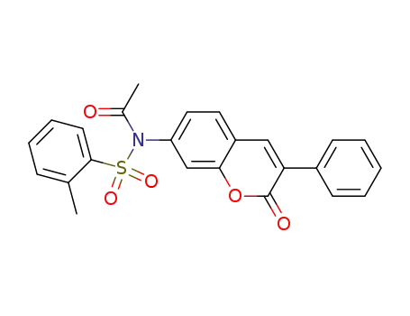 Molecular Structure of 62119-66-8 (Acetamide,
N-[(2-methylphenyl)sulfonyl]-N-(2-oxo-3-phenyl-2H-1-benzopyran-7-yl)-)