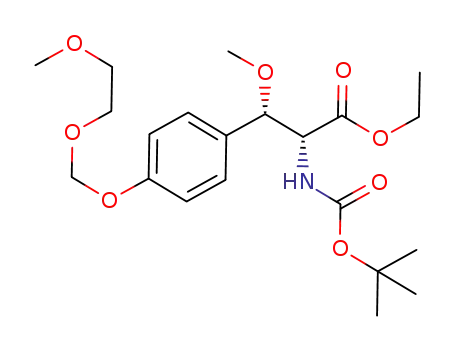 Molecular Structure of 1009642-02-7 (ethyl (2R,3S)-2-tert-butoxycarbonylamino-3-(4-(2-methoxyethoxymethoxy)phenyl)-3-methoxypropanoate)