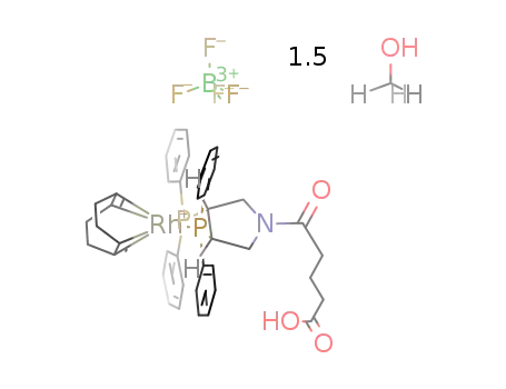 (δ-[(3R,4R)-3,4-bis(diphenylphosphino)-1-pyrrolidino]-δ-oxovaleric acid-P,P')(1,5-cyclooctadiene)rhodium-tetrafluoroborate * 1.5 methanol
