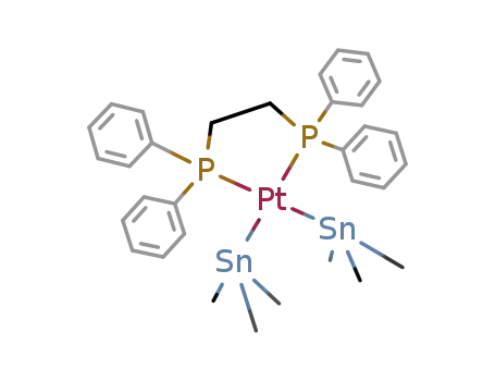 Molecular Structure of 32035-20-4 (1,2-bis(diphenylphosphino)ethane-bis-(trimethylstannyl)platinum(II))