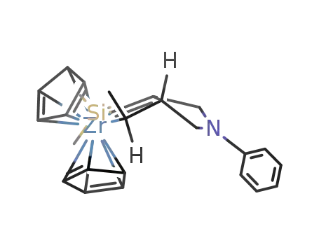 cis-3-benzyl-6-methyl-7,7-bis(cyclopentadienyl)-8-(trimethylsilyl)-3-aza-7-zirconabicyclo{3.3.0}oct-1<sup>(8)</sup>-ene